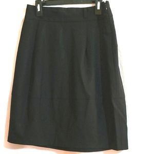Theory Black Wool Blend Knee Length Skirt Size 6